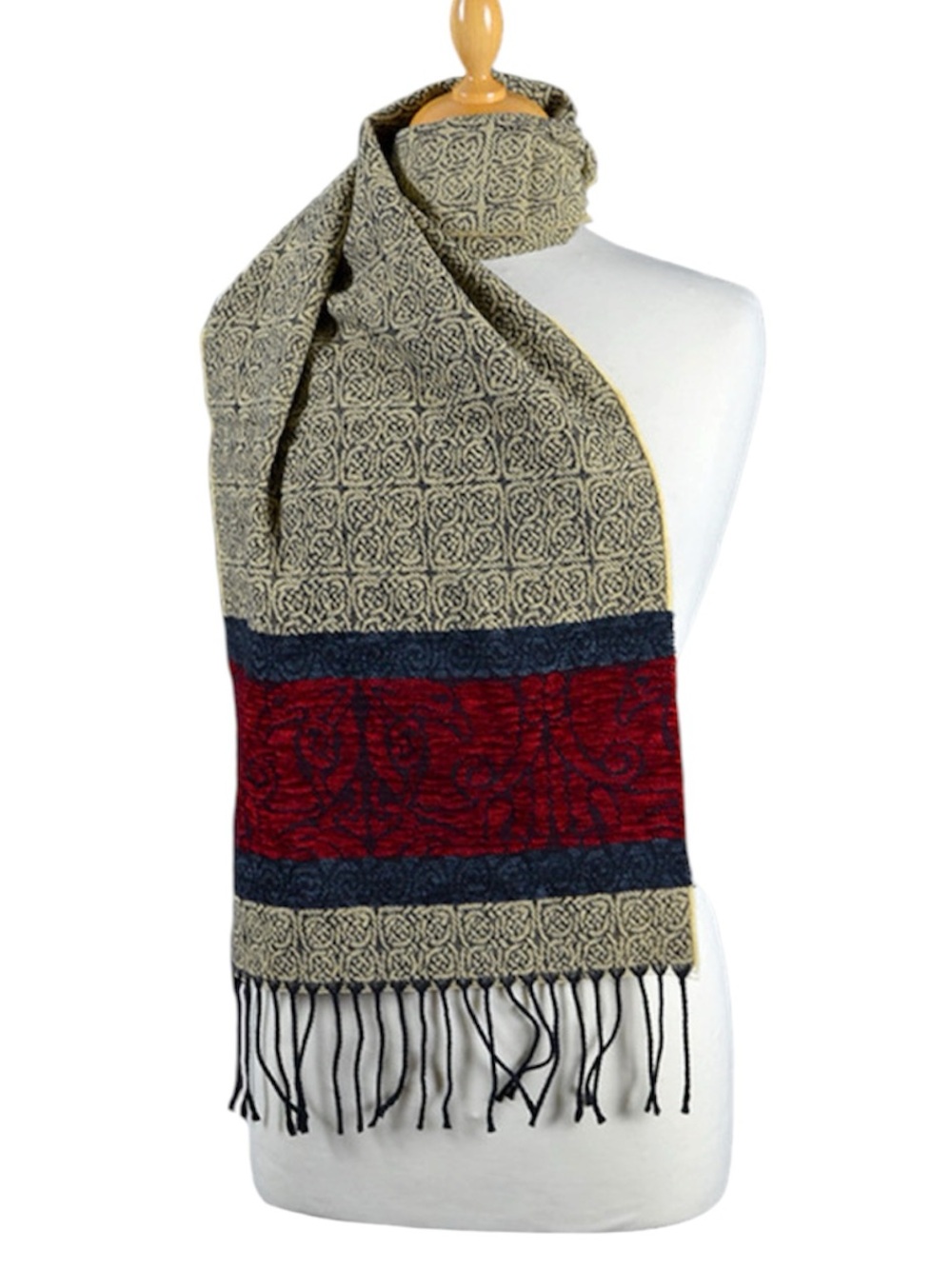 Aran Sweater Market Celtic Border Birds Pattern Scarf Celtic NWT